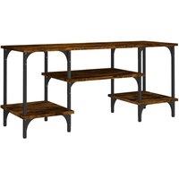 Berkfield Home TV Cabinet Smoked Oak 102x35x45.5 cm Engineered Wood in Brown