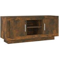 Berkfield Home TV Cabinet Smoked Oak 102x35x45 cm Engineered Wood in Brown | Size: 102 x 35 x 45 cm
