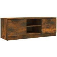 Berkfield Home TV Cabinet Smoked Oak 102x35x36.5 cm Engineered Wood in Brown