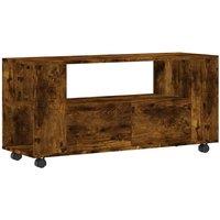 Berkfield Home TV Cabinet Smoked Oak 102x34.5x43 cm Engineered Wood in Brown