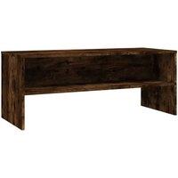 Berkfield Home TV Cabinet Smoked Oak 100x40x40 cm Engineered Wood in Brown | Size: 100 x 40 x 40 cm
