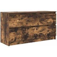 Berkfield Home TV Cabinet Smoked Oak 100x35x54 cm Engineered Wood in Brown | Size: 100 x 35 x 54 cm