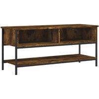Berkfield Home TV Cabinet Smoked Oak 100x35x45 cm Engineered Wood in Brown | Size: 100 x 35 x 45 cm