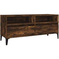Berkfield Home TV Cabinet Smoked Oak 100x34.5x44.5 cm Engineered Wood in Brown