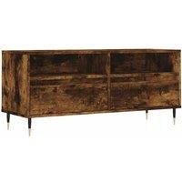 Berkfield Home TV Cabinet Smoked Oak 100x34.5x44.5 cm Engineered Wood in Brown