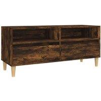 Berkfield Home TV Cabinet Smoked Oak 100x34.5x44.5 cm Engineered Wood in Brown