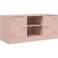 Berkfield Home TV Cabinet Pink 99x39x44 cm Steel | Size: 99 x 39 x 44 cm