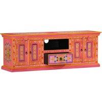 Berkfield Home TV Cabinet Pink 110x30x40 cm Solid Wood Mango | Size: 110 x 30 x 40 cm