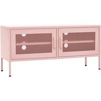 Berkfield Home TV Cabinet Pink 105x35x50 cm Steel | Size: 105 x 35 x 50 cm