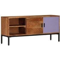 Berkfield Home TV Cabinet Honey Brown & Grey 110x30x50 cm Solid Wood Acacia | Size: 110 x 30 x 50 cm