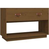 Berkfield Home TV Cabinet Honey Brown 90x40x60 cm Solid Wood Pine | Size: 90 x 40 x 60 cm