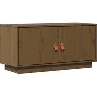 Berkfield Home TV Cabinet Honey Brown 80x34x40 cm Solid Wood Pine | Size: 80 x 34 x 40 cm