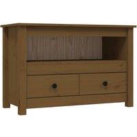 Berkfield Home TV Cabinet Honey Brown 79x35x52 cm Solid Wood Pine | Size: 79 x 35 x 52 cm