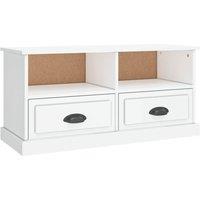 Berkfield Home TV Cabinet High Gloss White 93x35.5x45 cm Engineered Wood