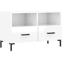 Berkfield Home TV Cabinet High Gloss White 80x36x50 cm Engineered Wood | Size: 80 x 36 x 50 cm