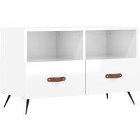 Berkfield Home TV Cabinet High Gloss White 80x36x50 cm Engineered Wood | Size: 80 x 36 x 50 cm