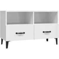 Berkfield Home TV Cabinet High Gloss White 80x36x50 cm Engineered Wood | Size: 80 x 36 x 50 cm