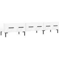 Berkfield Home TV Cabinet High Gloss White 150x36x30 cm Engineered Wood | Size: 150 x 36 x 30 cm
