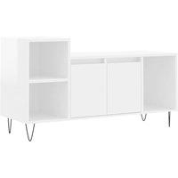 Berkfield Home TV Cabinet High Gloss White 100x35x55 cm Engineered Wood | Size: 100 x 35 x 55 cm
