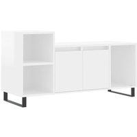 Berkfield Home TV Cabinet High Gloss White 100x35x55 cm Engineered Wood | Size: 100 x 35 x 55 cm