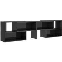 Berkfield Home TV Cabinet High Gloss Grey 149x30x52 cm Engineered Wood | Size: 149 x 30 x 52 cm