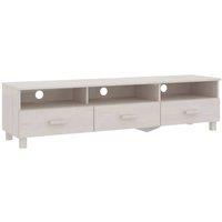 Berkfield Home TV Cabinet HAMAR White 158x40x40 cm Solid Wood Pine | Size: 158 x 40 x 40 cm