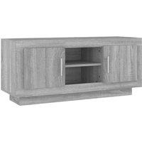 Berkfield Home TV Cabinet Grey Sonoma 102x35x45 cm Engineered Wood | Size: 102 x 35 x 45 cm