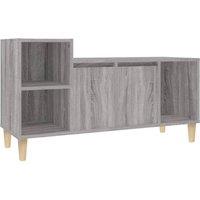 Berkfield Home TV Cabinet Grey Sonoma 100x35x55 cm Engineered Wood | Size: 100 x 35 x 55 cm
