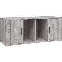 Berkfield Home TV Cabinet Grey Sonoma 100x35x40 cm Engineered Wood | Size: 100 x 35 x 40 cm