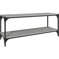 Berkfield Home TV Cabinet Grey Sonoma 100x33x41 cm Engineered Wood & Steel | Size: 100 x 33 x 41 cm