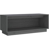 Berkfield Home TV Cabinet Grey 90x35x35 cm Solid Wood Pine | Size: 90 x 35 x 35 cm