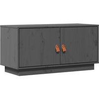 Berkfield Home TV Cabinet Grey 80x34x40 cm Solid Wood Pine | Size: 80 x 34 x 40 cm