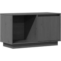 Berkfield Home TV Cabinet Grey 74x35x44 cm Solid Wood Pine | Size: 74 x 35 x 44 cm