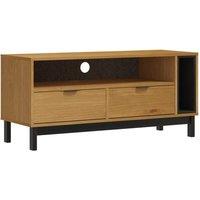 Berkfield Home TV Cabinet FLAM 110x40x50 cm Solid Wood Pine in Brown | Size: 110 x 40 x 50 cm