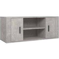 Berkfield Home TV Cabinet Concrete Grey 100x35x40 cm Engineered Wood | Size: 100 x 35 x 40 cm