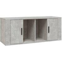 Berkfield Home TV Cabinet Concrete Grey 100x35x40 cm Engineered Wood | Size: 100 x 35 x 40 cm