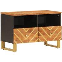 Berkfield Home TV Cabinet Brown & Black 70x33.5x46 cm Solid Wood Mango