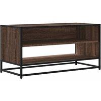 Berkfield Home TV Cabinet Brown Oak 91x40x46 cm Engineered Wood & Metal | Size: 91 x 40 x 46 cm