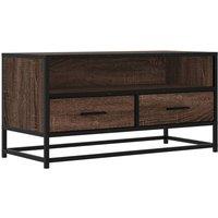 Berkfield Home TV Cabinet Brown Oak 80x34.5x40 cm Engineered Wood & Metal