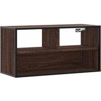 Berkfield Home TV Cabinet Brown Oak 80x31x39.5 cm Engineered Wood & Metal