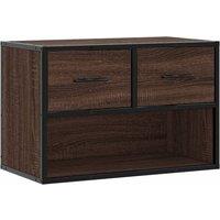 Berkfield Home TV Cabinet Brown Oak 60x31x39.5 cm Engineered Wood & Metal