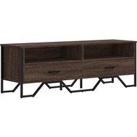 Berkfield Home TV Cabinet Brown Oak 122x34x41 cm Engineered Wood | Size: 122 x 34 x 41 cm