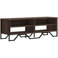 Berkfield Home TV Cabinet Brown Oak 122x34x41 cm Engineered Wood | Size: 122 x 34 x 41 cm