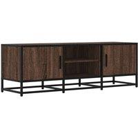 Berkfield Home TV Cabinet Brown Oak 120x35x41 cm Engineered Wood & Metal | Size: 120 x 35 x 41 cm