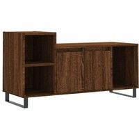 Berkfield Home TV Cabinet Brown Oak 100x35x55 cm Engineered Wood | Size: 100 x 35 x 55 cm