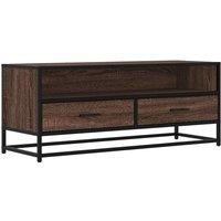 Berkfield Home TV Cabinet Brown Oak 100x34.5x40 cm Engineered Wood & Metal