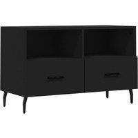 Berkfield Home TV Cabinet Black 80x36x50 cm Engineered Wood | Size: 80 x 36 x 50 cm