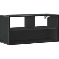 Berkfield Home TV Cabinet Black 80x31x39.5 cm Engineered Wood & Metal