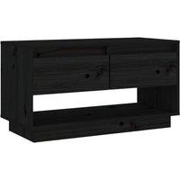 Berkfield Home TV Cabinet Black 74x34x40 cm Solid Wood Pine | Size: 74 x 34 x 40 cm