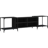 Berkfield Home TV Cabinet Black 203x37x50 cm Engineered Wood | Size: 203 x 37 x 50 cm